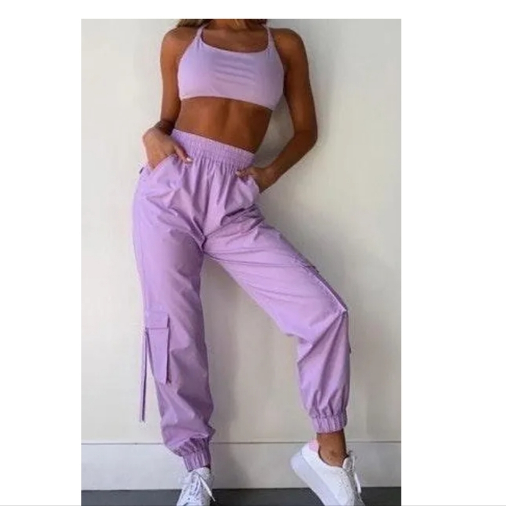 Tiger Mist Cargo Lilac Joggers Woman's pants size L
